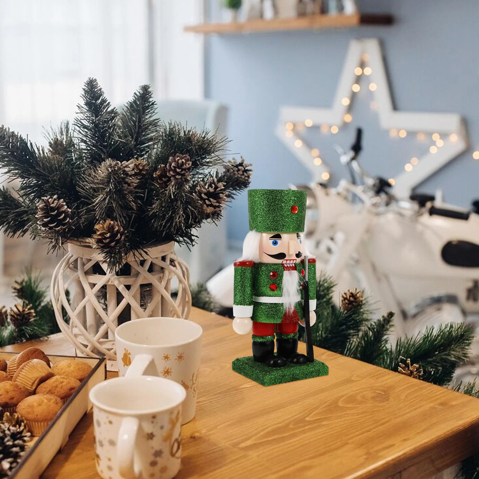 

Nutcracker Decoration Christmas Wooden Decorations Vintage Nutcrackers Flannel Ornaments Man Kitchen