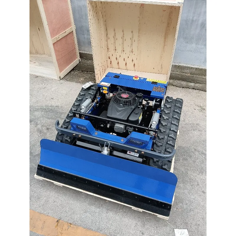 

Functional Mini Crawler Lawn Mower With Remote Control Electric Snowblades And Snow Plow Lawn Mower