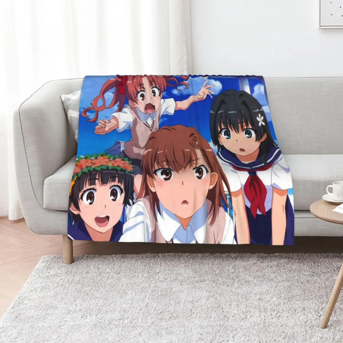 

Toaru Kagaku - Misaka Mikoto, Shirai Kuroko, Saten Ruiko, Uiharu Kazari Throw Blanket For Baby manga Luxury St Blankets