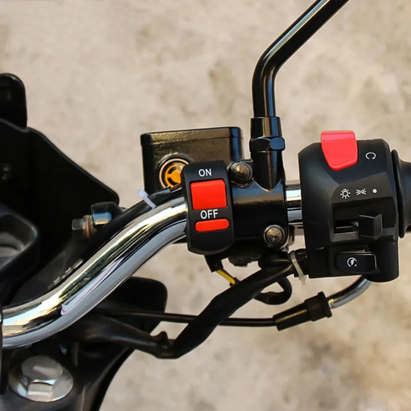 Motorcycle Handlebar Emergency Kill Switch - 12V/10A ON/OFF Button for Dirt Bike/ATV/Universal Models