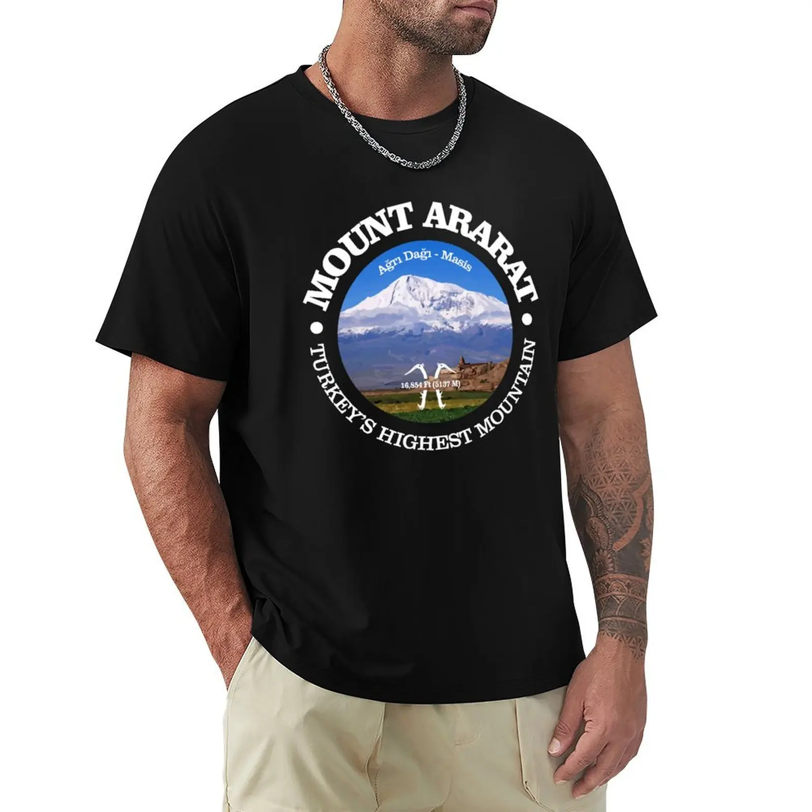 Mount Ararat (P) T-Shirt Big Size Crew Neck T-Shirt