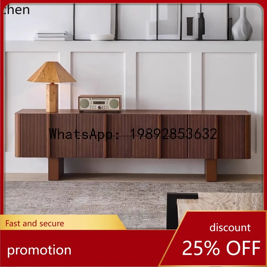 

YFY French Vintage Style White Ash Solid Wood Living Room Floor Storage Cabinet Retro Storage Cabinet Sideboard