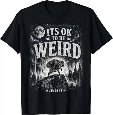 Jimothy Raccoon Moonlit Lustiges Jimothy Outfit aus Seattle Trendiges T-Shirt Y2k Retro Raccoon Howling At The Moon Graphic Outfit – Detail 8