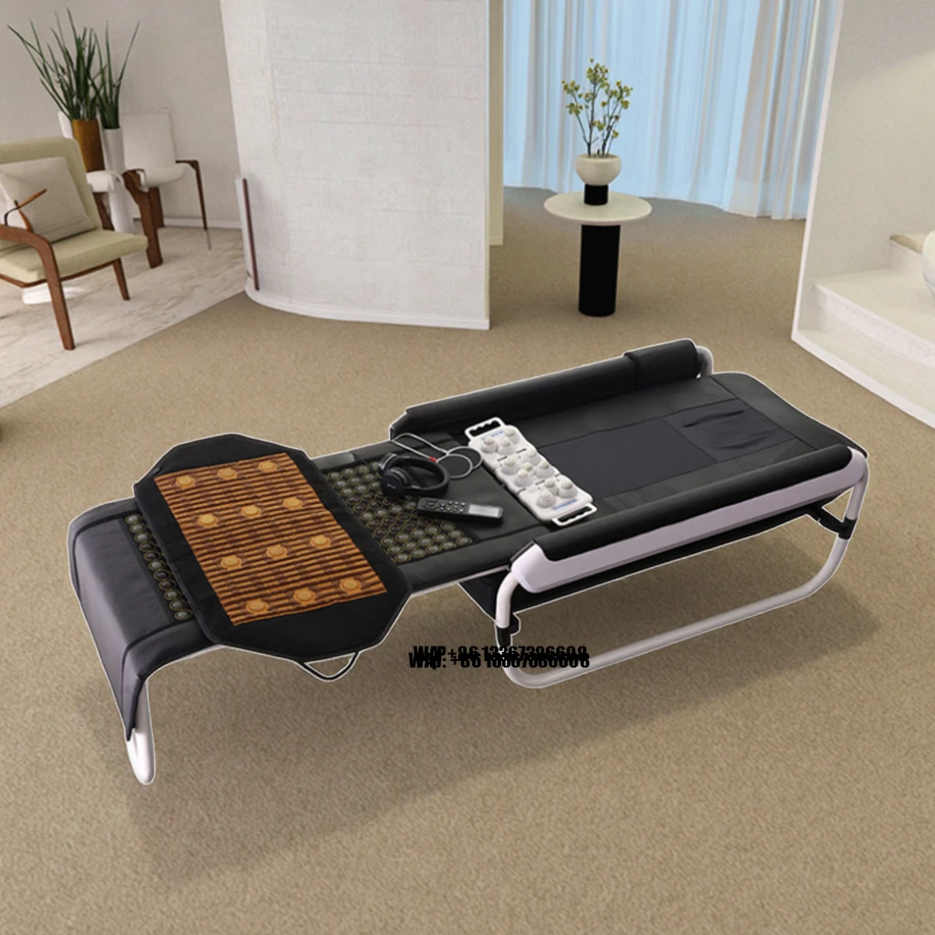

V3/V4/V6 Lumbar Traction Heating Therapy Stretcher Synthetic Leather Chiropractic Jade Thermal Infrared Massage Bed