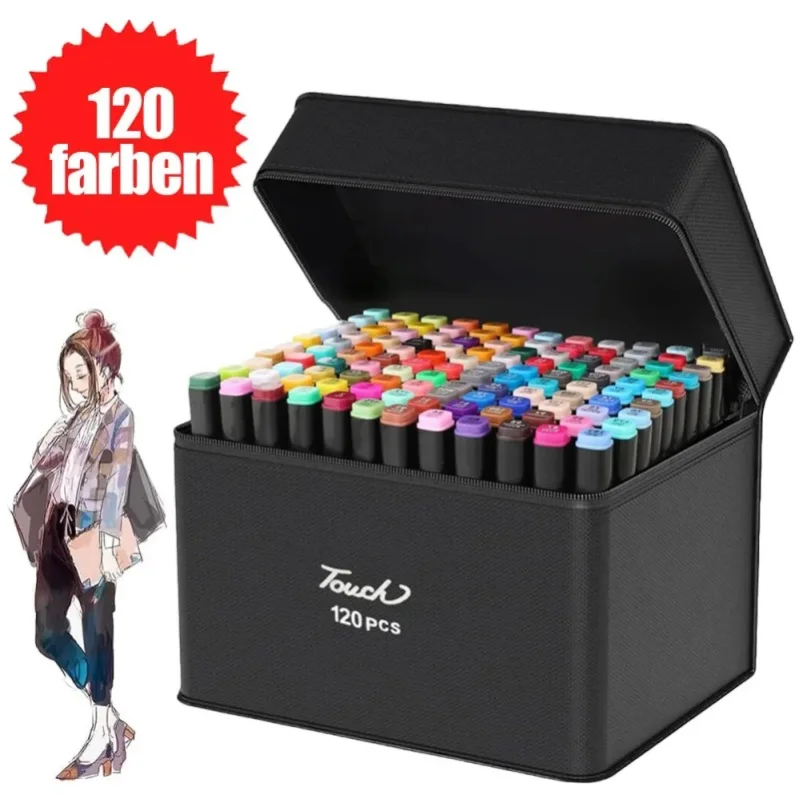 120-Farben Doppelkopf-Malstift, Praktische Kunstmarker zum Dekorieren von Kleidung, Handtaschen und Schuhen, Perfekt für Professionelle Kunstwerke