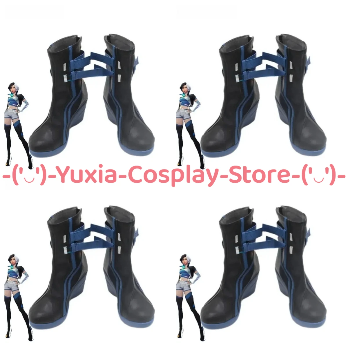 Yuxiacosplay! Luna Snow Cosplay Shoes Anime Game Character Prop PU Leather Boots Halloween Carnival Party Costume