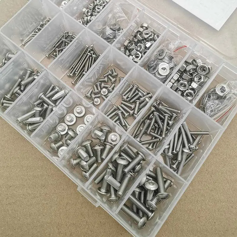 940pcs M2 M3 M4 M5 stainless steel semi-round head hex socket screws pan head machine screws round cup mushroom head