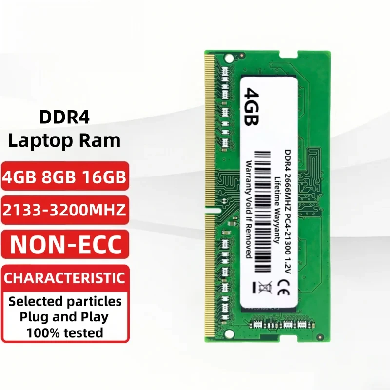 KAMOSEN DDR4 Laptop RAM 4GB 8GB 16GB 2133 2400 2666 3200MHz PC4 SODIMM 1.2V 260Pin Notebook Memory