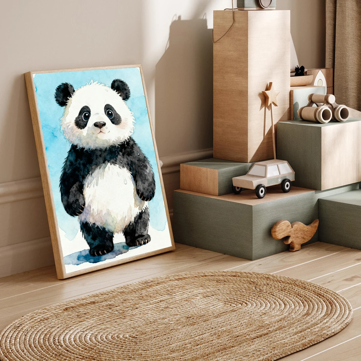 3 قطعة مطبوعات حضانة الباندا الشخصية: غرفة نوم الفتيات جدار الفن ديكور المنزل ، هدية الكريسماس الباندا طفلة الحضانة الفن الطباعة #5
