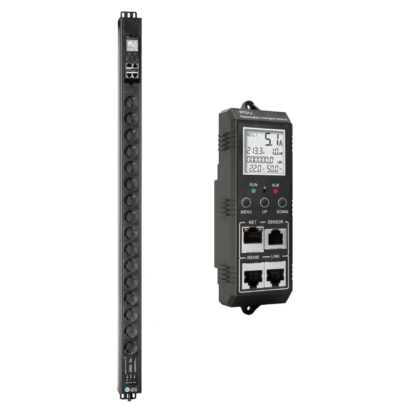 19IN 1U 16A European Standard 8 Port German European Union PDU Network Rack Cabinet Switch Smart Power Board PDU Socket