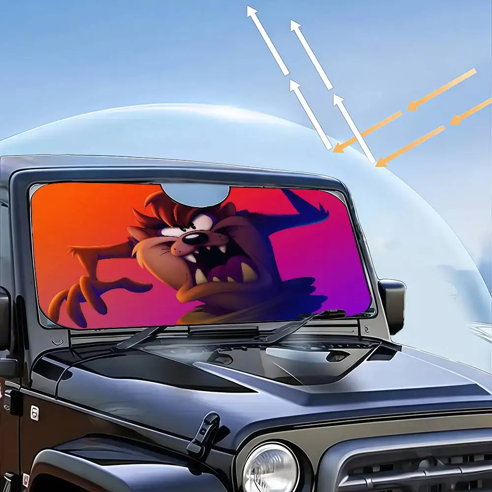 Taz mania pára-brisa pára-brisas capa de sol sombra de sol auto viseira de sol carro-cobre proteção solar do carro