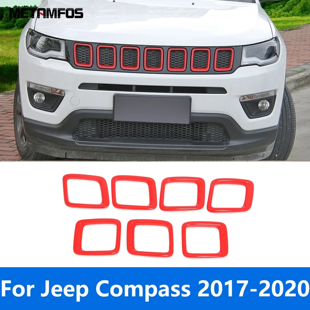 

Accessories For Jeep Compass 2017 2018 2019 2020 Front Upper Bumper Grille Racing Grill Cover Trim Decoration Frame Car Styling