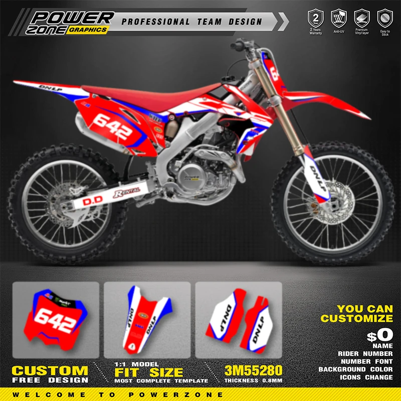 

Powerzone Motorcycle Graphic Decal Stickers Kits For Honda CRF450 CRF450R 2009 2010 2011 2012 CRF250 CRF250R 2010-2012 2013 96
