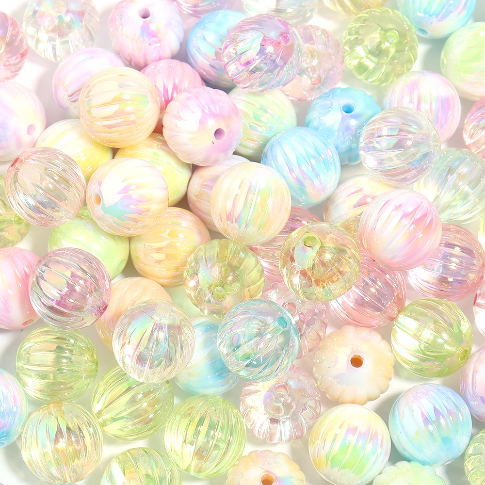 10pcs/lot 16mm Color Plating Round Acrylic Beads Loose Spacer Bead For Jewelry Making DIY Necklace Bracelet Accessories