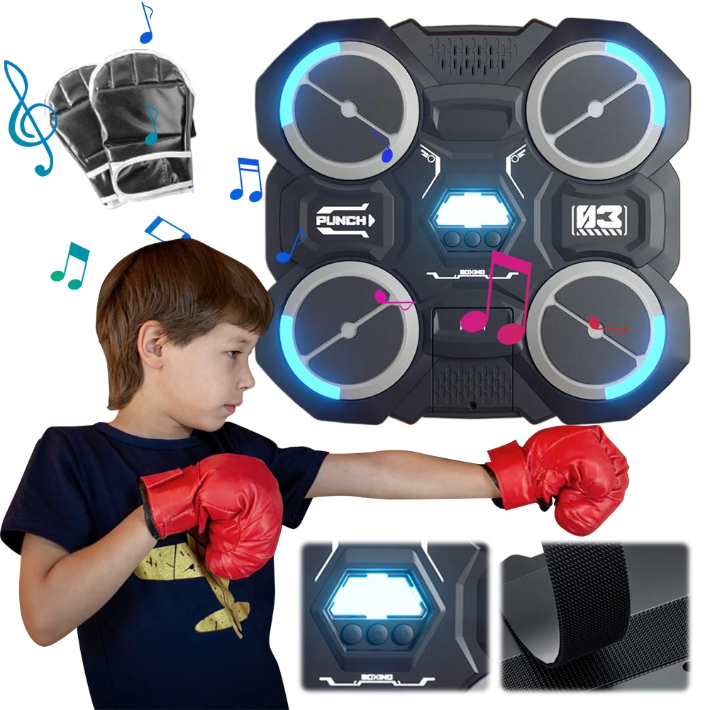 Music Boxing Machine Indoor Boxing Trainer with Light Music Boxing Puncher Smart Wall Target Training Device for Home Exercise