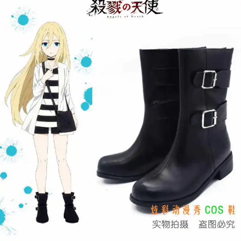 

Anime Game Angels of Death‌ Ray Rachel Gardner Cosplay Costume Shoes Handmade Faux Leather Boots Halloween Carnival Boots