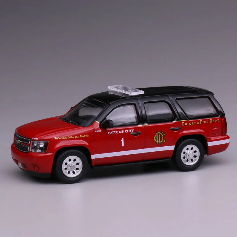 

596 1:64 Scale Tahoe Off-road Police Fire Car Rescue CPD AMR Simulation Alloy Model Display Collectible Gift Ornament Souvenir