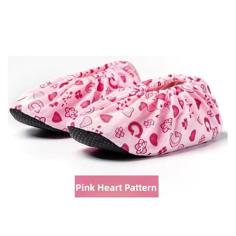 Pure Cotton Reusable Indoor Shoe Covers Anti-Slip Bottom Cartoon Print for Students Children Adults Kids Computer Room