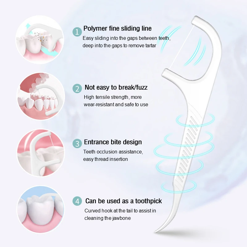 100 قطعة عصا خيط تنظيف الأسنان للاستعمال مرة واحدة حزمة عائلية فائقة الدقة واحدة محمولة صندوق خيط تنظيف الأسنان خيط تنظيف الأسنان