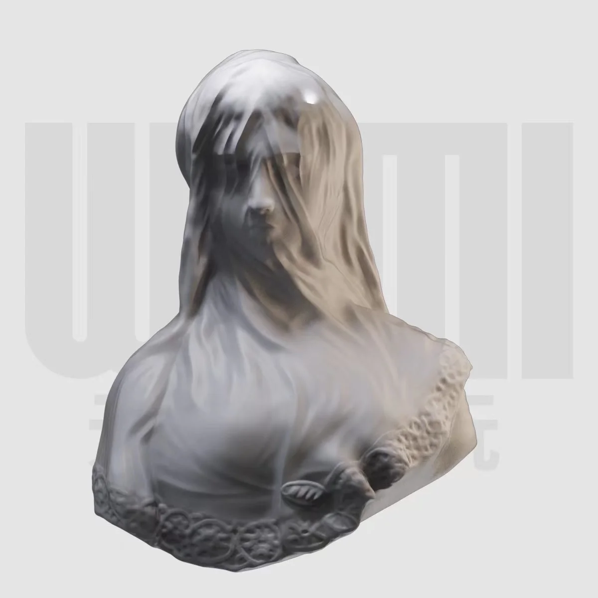 

1/10 Original character resin white model GK handmade model with a girl's bust draped in gauze