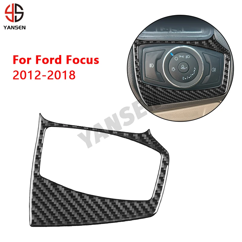 

Car Headlight switch Trim Carbon Fiber Sticker For Ford Focus 2012 2013 2014 2015 2016 2017 2018 Car Accessories