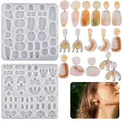 Moule en silicone pour boucles d'oreilles pendantes irrégulières en résine xy, cristal de bricolage, collier de géométrie, pendentif porte-clés, compte