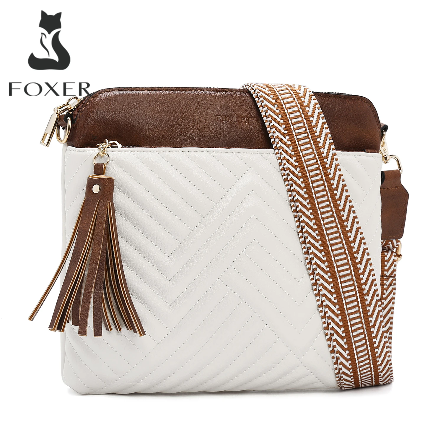 FOXER PU Leather Women‘s Shoulder Bag 2026 New Spring Summer Lady Crossbody Bag Female Sport Bag