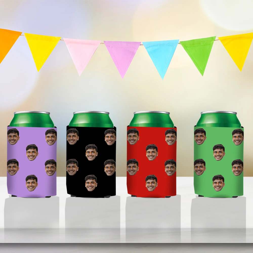 3 Stück personalisierbare leere Dosenhüllen, kostenloses mehrfarbiges Design, anpassbare leere Becherhüllen für Party- und Feierdekoration