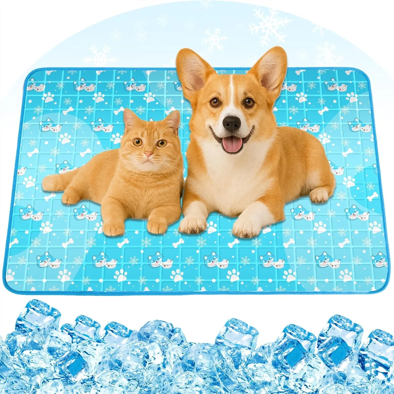 

Dog Cooling Mat With Non-Toxic Solid Gel Self Cooling Pad For Dogs Waterproof Durable Pet Bed For Indoor Outdoor Summer