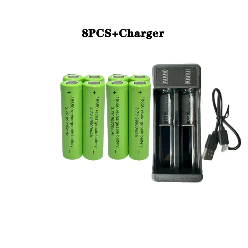 Best Sellers 18650 battery high-capacity 99900Mah 3.7V +charger,lithium-ion rechargeable battery for toy flashlights