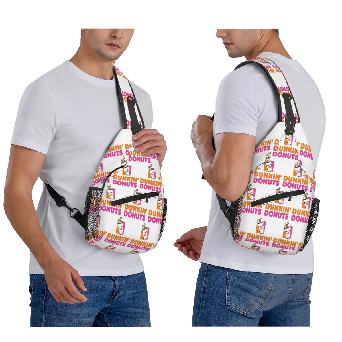 

Dunkin Donuts Chest Bag Men Sling Crossbody Backpack Chest Bag Traveling Hiking Daypack Shoulder Bag