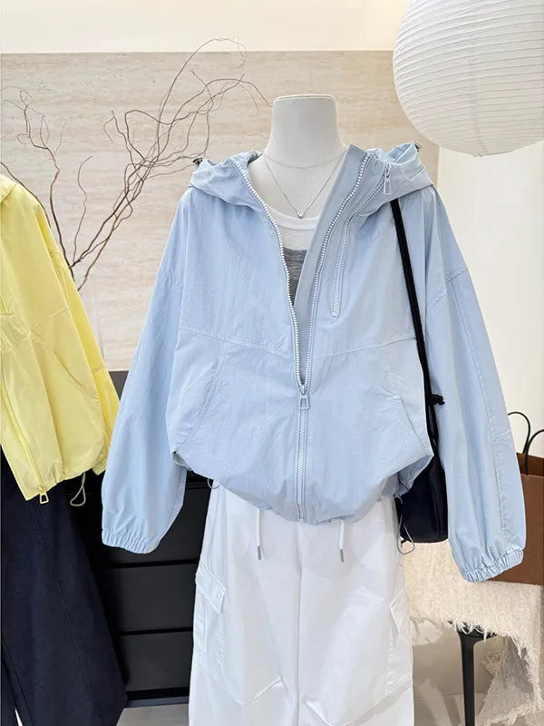 

Легкая летняя куртка свободного кроя для активного отдыха, с защитой от УФ-излучения, дышащая, быстросохнущая, из полиэфирного волокна, на молнии, с длинными рукавами