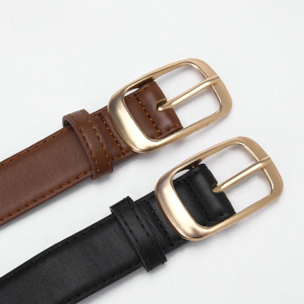 Women Casual Belt For Ubelt Simple Alloy Buckle Waistband Versatile Faux Leather Strap Elegant Daily Jeans Accessories