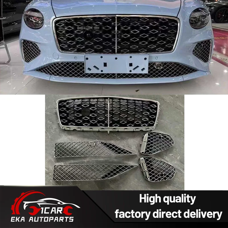 

Для Bentley Continental GT 2025: Обновленная решетка радиатора в стиле Mulliner, нижняя решетка бампера, прямая замена 1:1, хром/глянцевый черный, OEM-совместимость