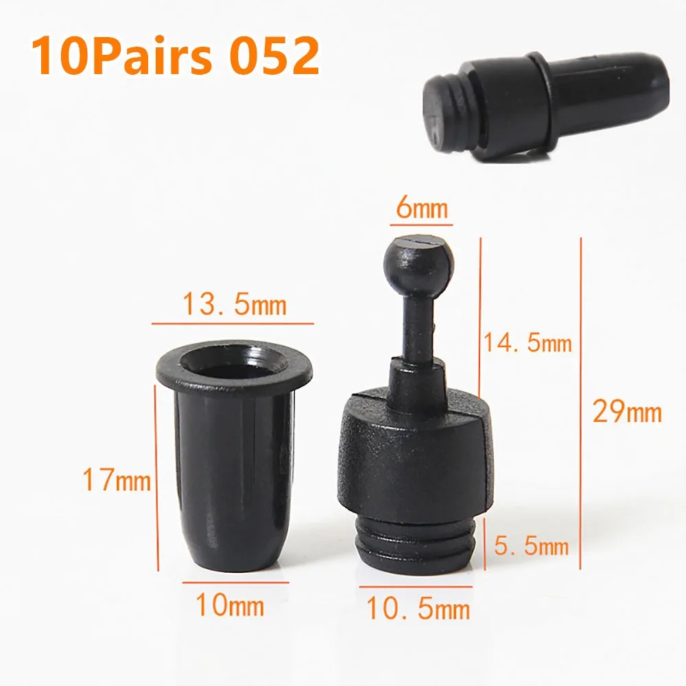 

10Pairs Screw Clip Speaker Grill Pegs Kit Ball Socket Plastic Audio Speaker Buckles DIY Pin Type Snap Button