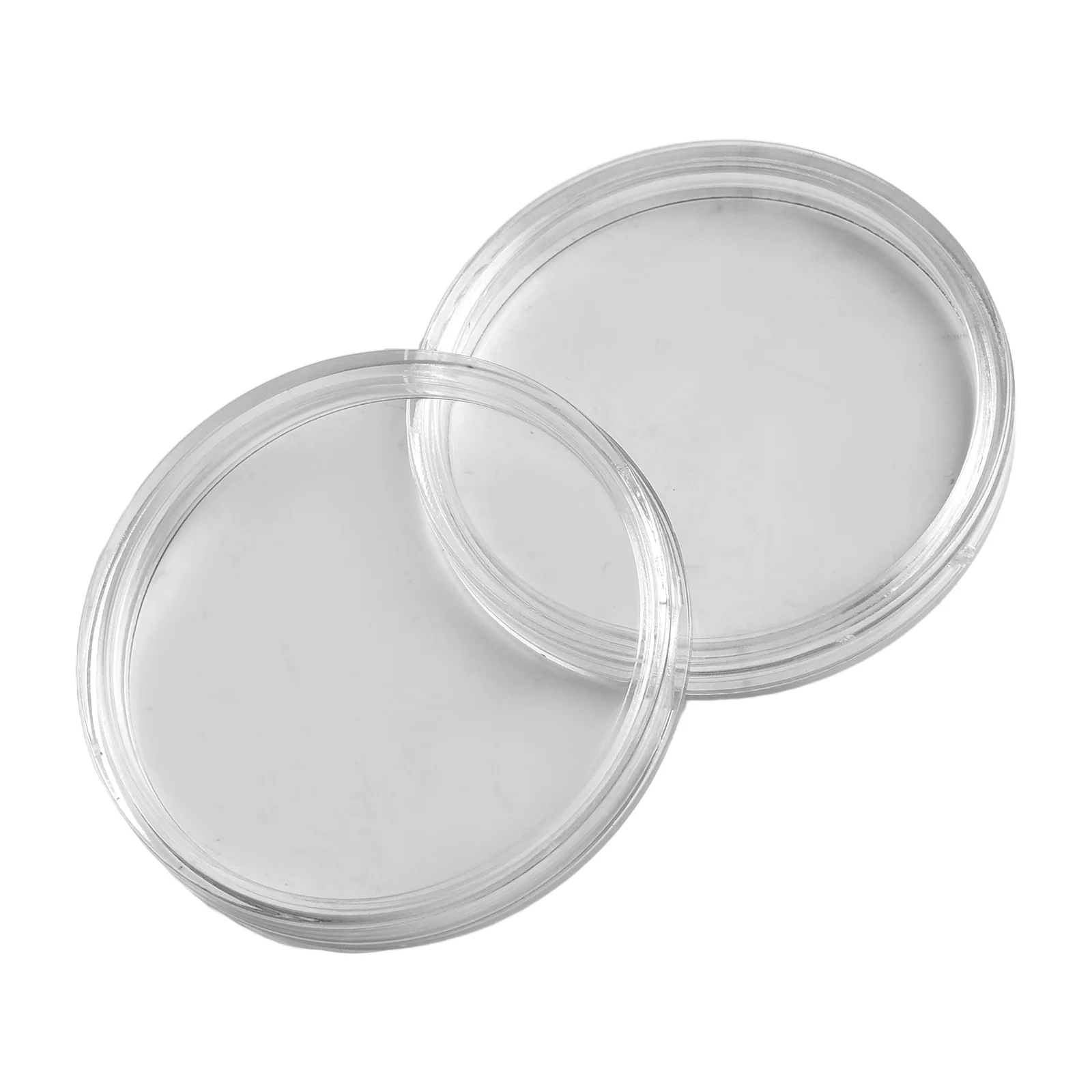 60pcs Clear Coin Capsules With Storage Box For Awards Ceremony Business Gifts Exhibitions Coin Collectors 7.68x3.94x1.9inches