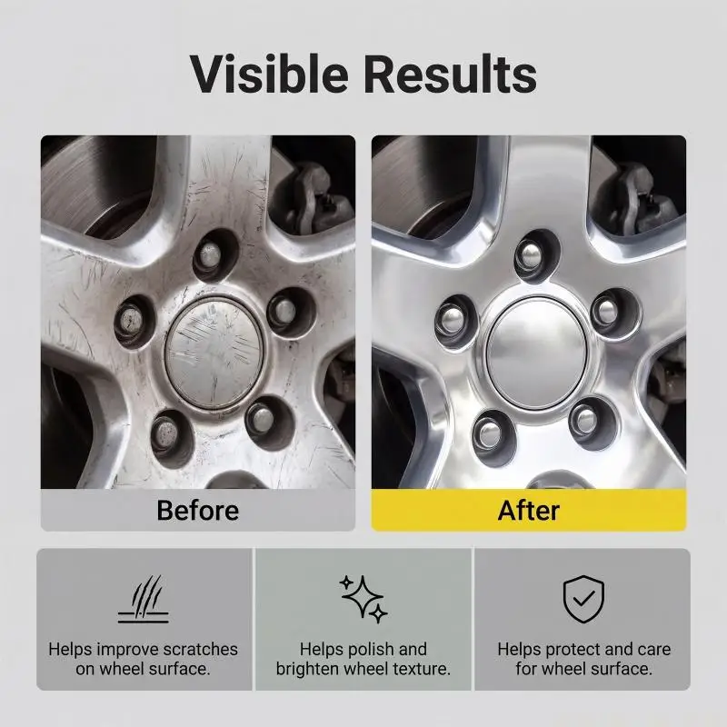 J0MA Wheel Scratch Touch Up Cream 50g Tire Coating Paste for Vehicle Owners, Daily Wheel Appearance Care After Driving or