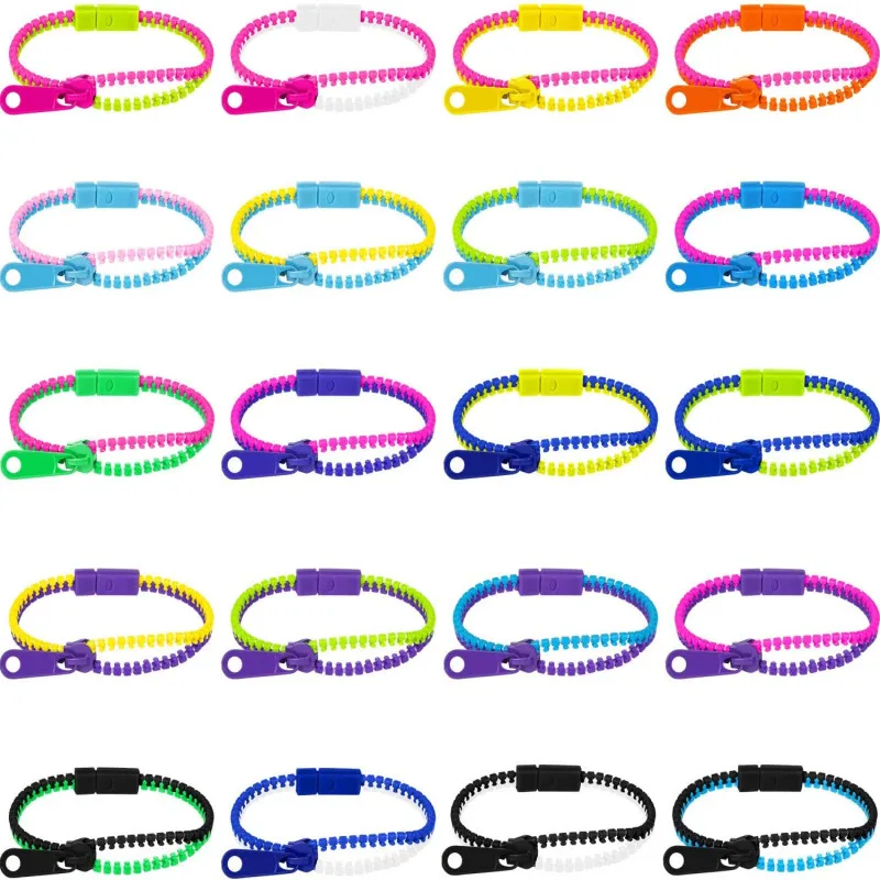 Colorful Zipper Chain Bracelets Adults Sensory Autism Decompression Fidget Toys for Kids Children Anti-stress Relief Gifts