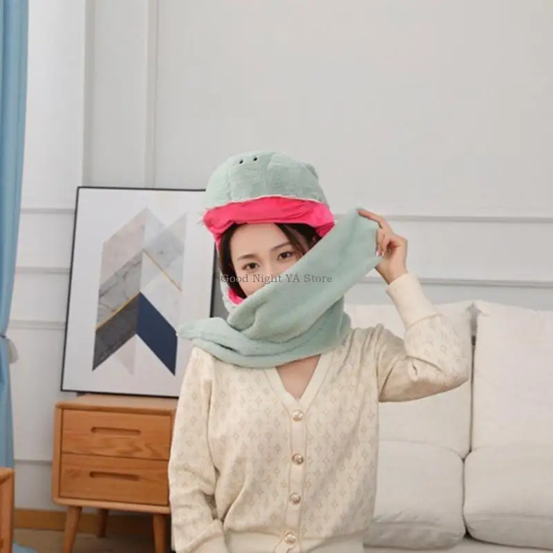 قبعة رأس جميلة وشاح رأس على شكل ديناصور كرتوني مناسب تمامًا للتزلج على الجليد