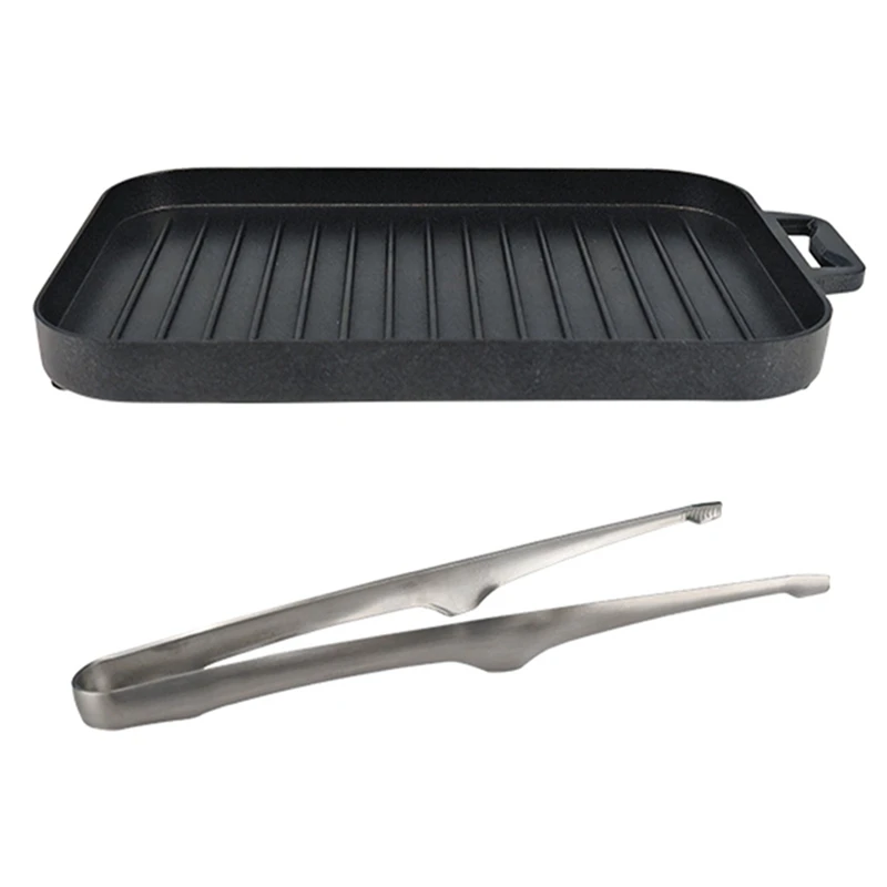 Mini Grill Pan Set Thickened Heat-Resistant Non-Stick Rectangular Grill Multi-Function Outdoor Camping Grill Pan