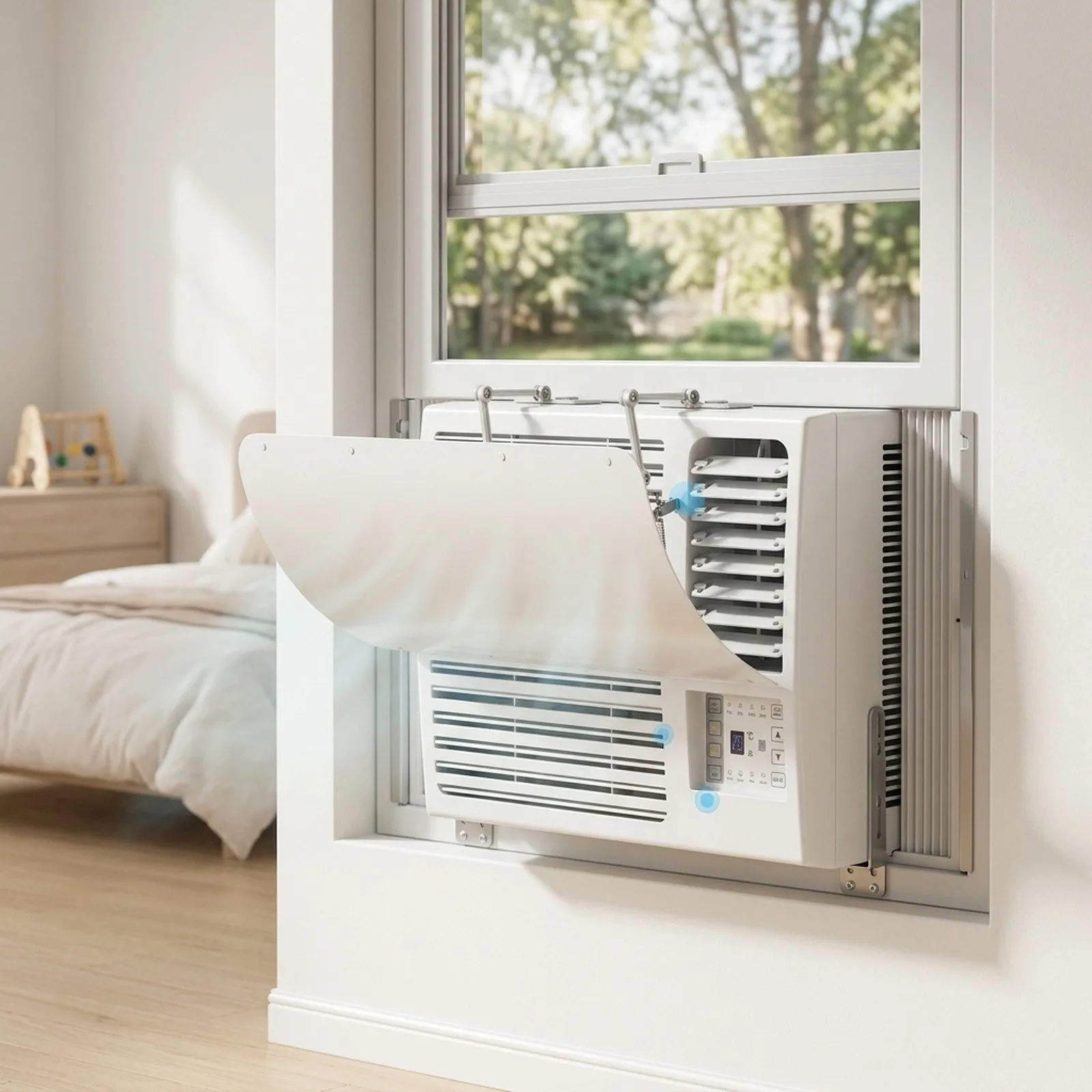 Air Deflector for Casement Air Conditioners Control Air Flow Stable Temperature Quick and Convenient Install