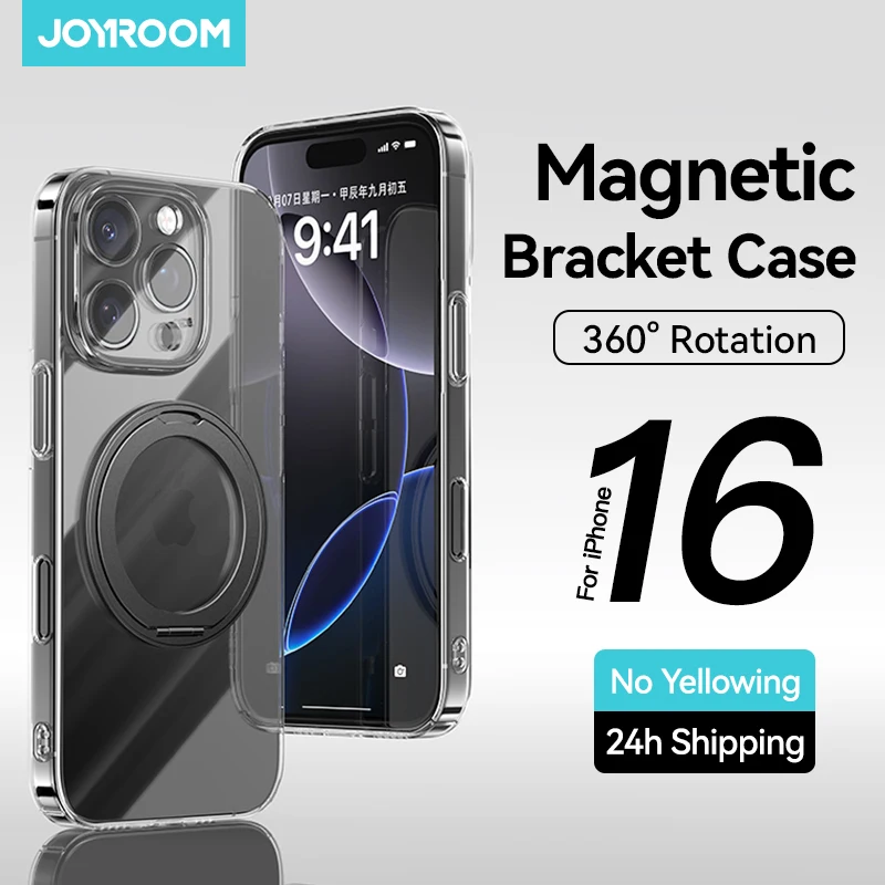 Joyroom Magnetic Bracket Case For iPhone 16 Pro Max Case 360