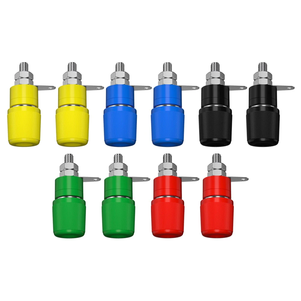 Secure and Reliable Connection 10PCS 4MM Banana Socket Binding Post Nut Connector Terminal for Electrical Testing