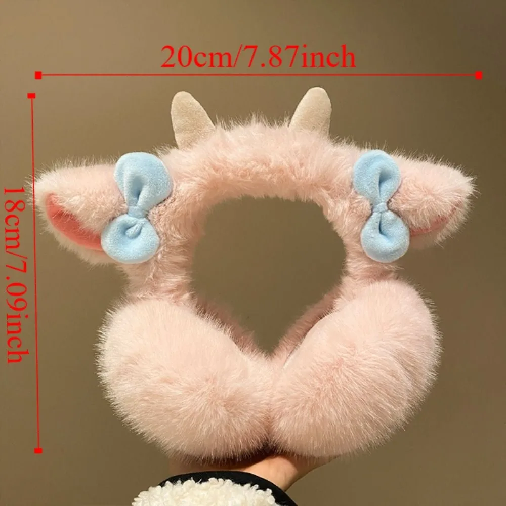 لينة ليتل لامب قرون غطاء للأذنين عقدة صغيرة قابلة للطي لطيف غطاء للأذن الكرتون مريحة لارتداء واقيات الأذن التزلج #6