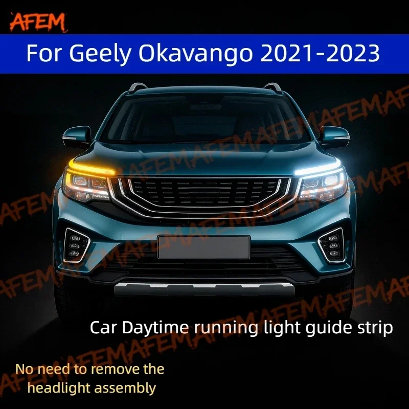 

Car DRL Daytime Running Light Start Scan Style Sequential Flowing Turn Signal Light Ultra-Thin LED For Geely Okavango 2021-2023