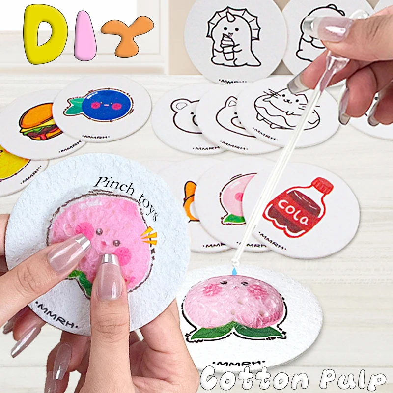 

20/50pcs Foam Texture Pinching Fun New Handmade DIY Pinch Painting Children Watercolor 3D Art Drawing Sponge Wood Pulp Paper