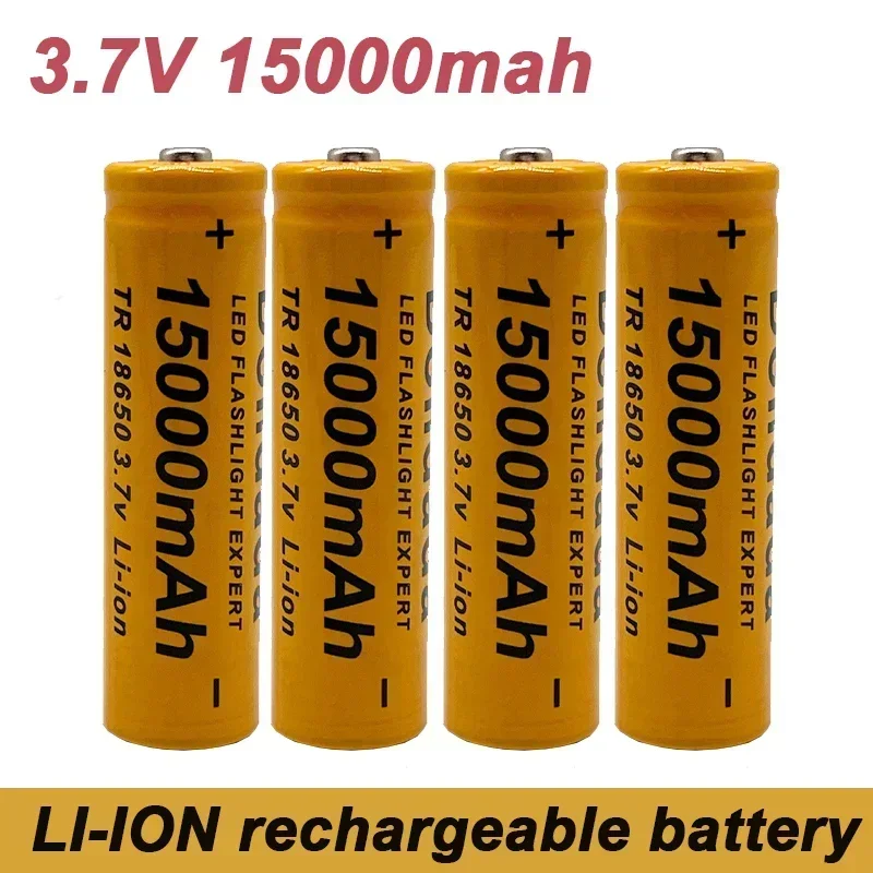 

New 18650 3.7v 15000mAh Rechargeable lithium-ion battery is used for flashlights, headlights, electronic toys, etc Free Shipping