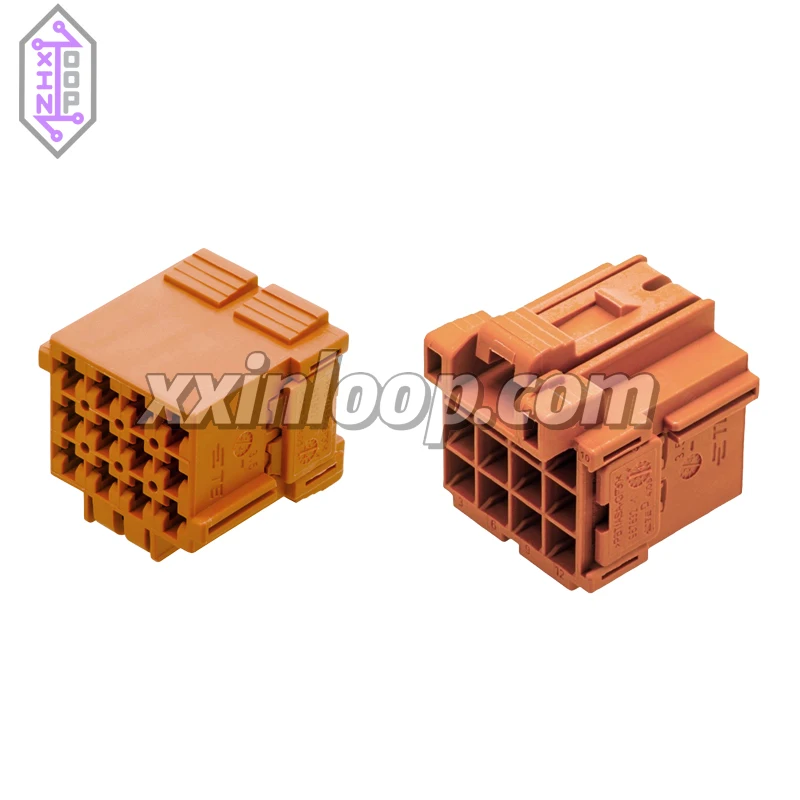 

1-967622-4 female connector housing 12-pin 3-row 5.00mm pitch brown PA66 material crimp termination 28VDC rated voltage -40℃
