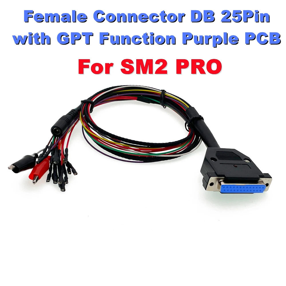 Sm2 pro acessórios com função gpt odb2 cabo db 25pin pwb roxo display led pino inicialização redefinir cnf1 para scanmatik 2 pro