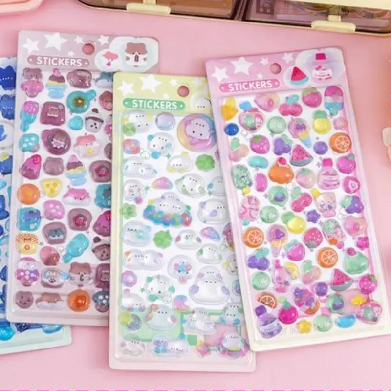 

New Fun Fashion 3D Relief Stickers Creative Cartoon Animals Cute Aesthetic Stickers DIY Phone Case Journal Decoration Stickers